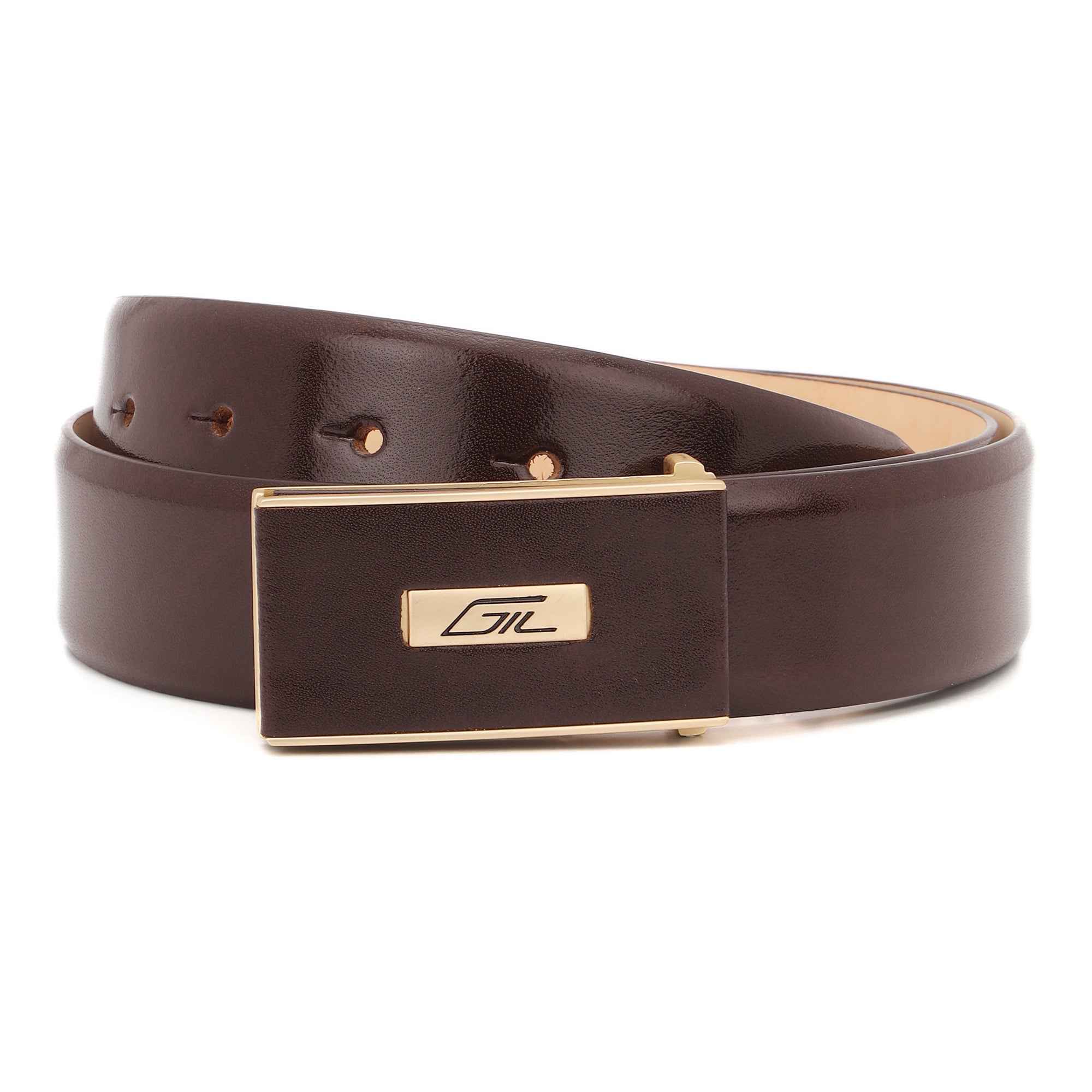 Signature Brown Profile Men&#39;s Leather Belt- Texas