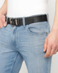 Casual Men's Leather Belt- Picasso Black