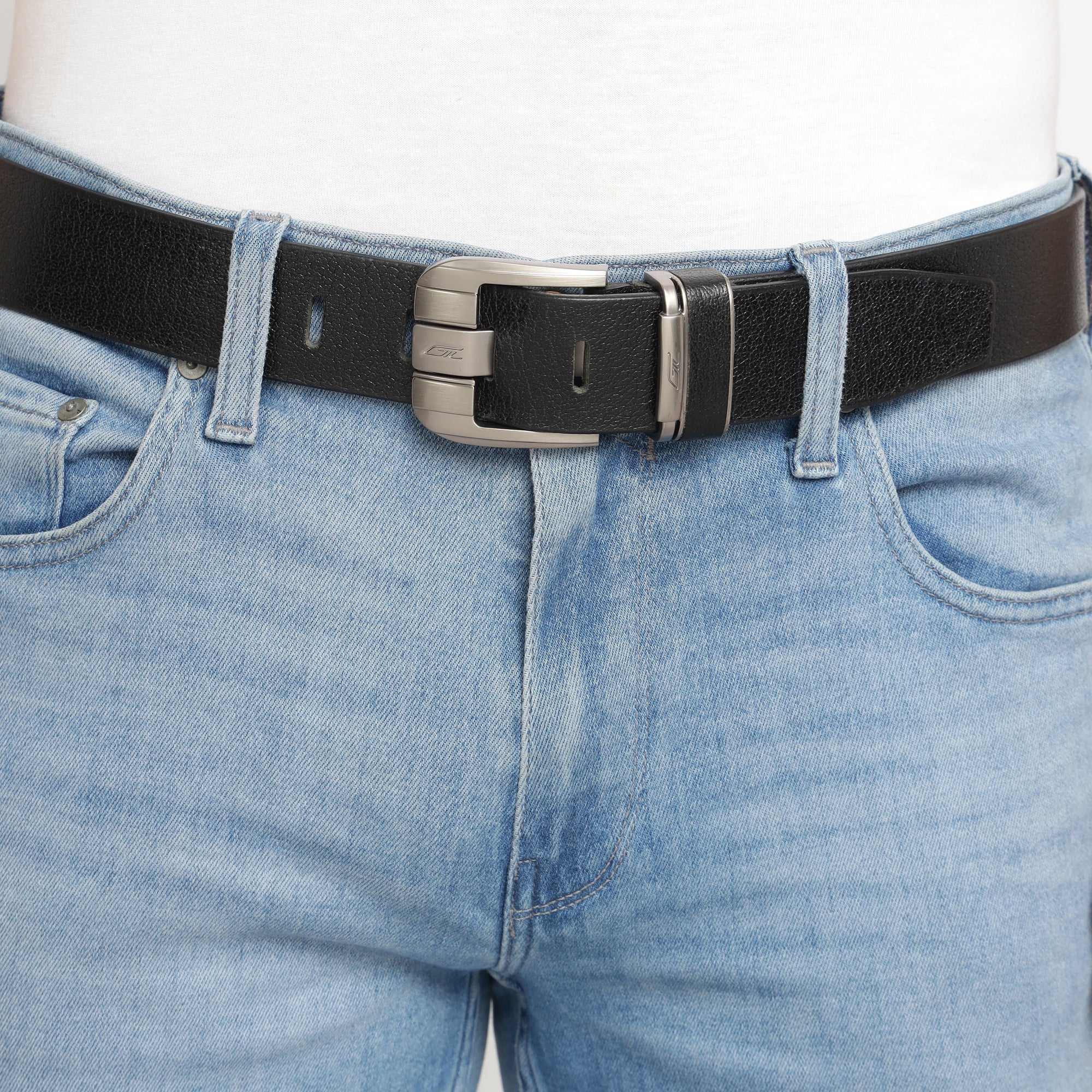 Casual Men&#39;s Leather Belt- Picasso Black