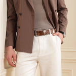 GIL Casual Men's Full-Grain Leather Belt | Waxy Marble