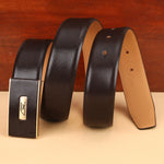 Signature Brown Leather Belt, Wallet & Keychain Combo