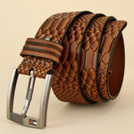 GIL Casual Men's Leather Belt | Top-Grain | 3-D Embossed | G-1271