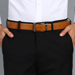 GIL Men's Reversible Wrinkle-free Leather Belt | Black & Tan