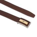 Signature Profile Men's Leather Belt | Wrinkle-free | Matte Silver Buckle