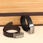 GIL Auto-lock Men's Indian Leather Belt |Smooth | Micro-adjustments