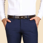 Signature Brown Leather Belt, Wallet & Keychain Combo