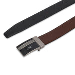 GIL Men's Reversible Leather Belt with Signature Buckle | Wrinkle-free