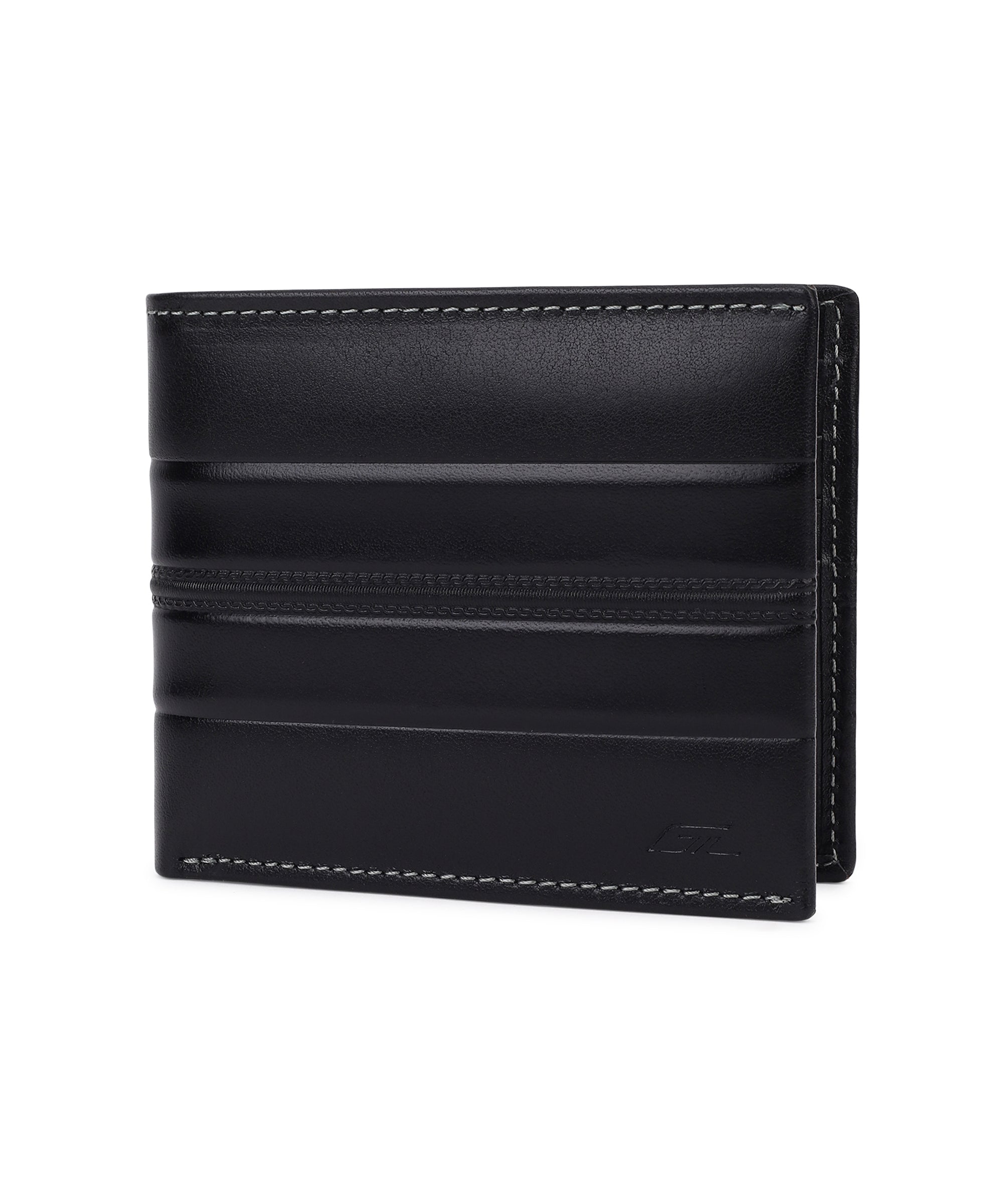 GIL Men's Bifold Leather Wallet with RFID | Embossed Full-Grain Leather