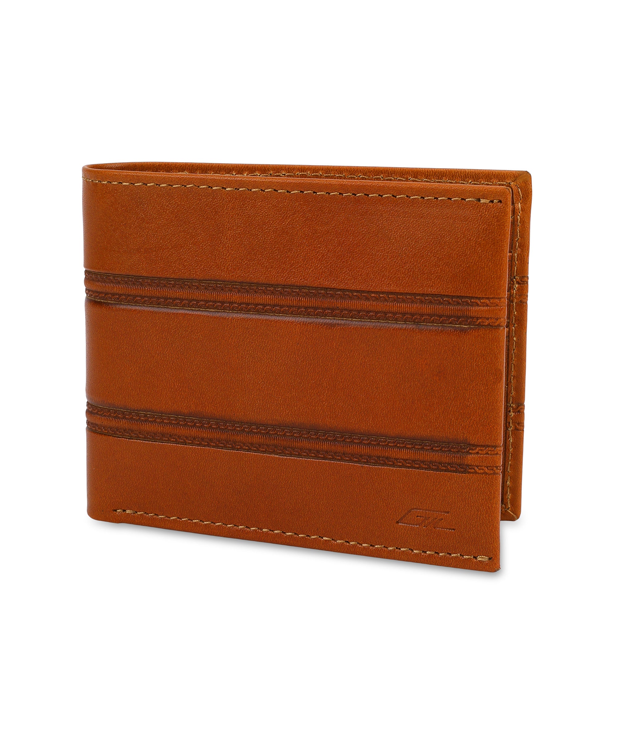 GIL Men's Bifold Leather Wallet with RFID | Embossed Full-Grain Leather