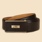 Signature Brown Leather Belt, Wallet & Keychain Combo