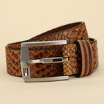 GIL Casual Men's Leather Belt | Top-Grain | 3-D Embossed | G-1271