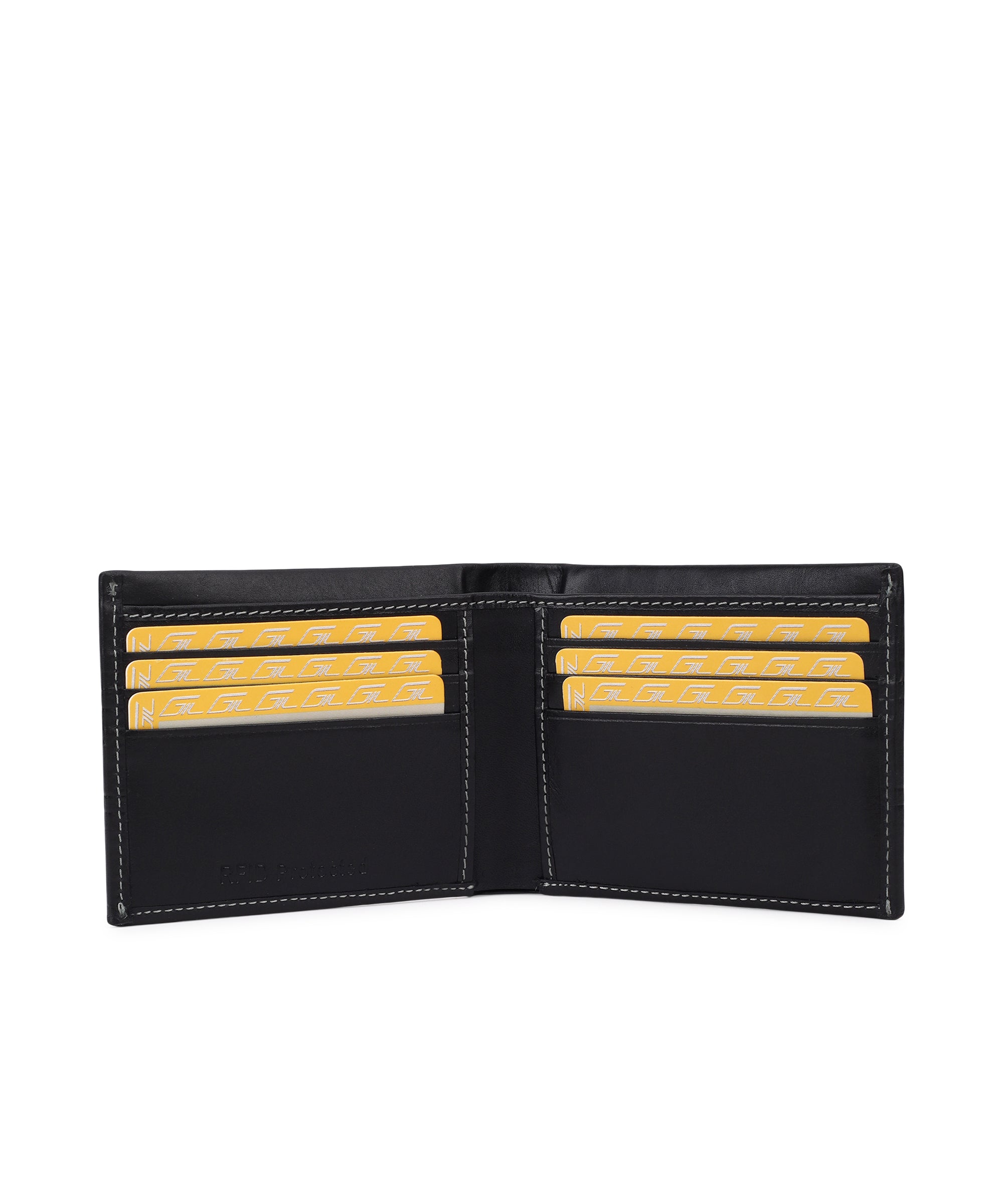 GIL Men's Bifold Leather Wallet with RFID | Embossed Full-Grain Leather