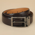 Tan Leather Belt, Wallet & Keychain Combo