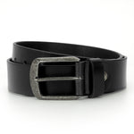 GIL Casual Men's Full-Grain Leather Belt with Antique Buckle | Waxy Marble