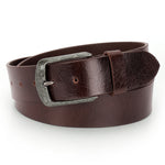 GIL Casual Men's Full-Grain Leather Belt with Antique Buckle | Waxy Marble