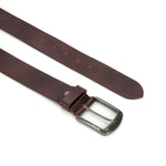 GIL Casual Men's Full-Grain Leather Belt with Antique Buckle | Waxy Marble