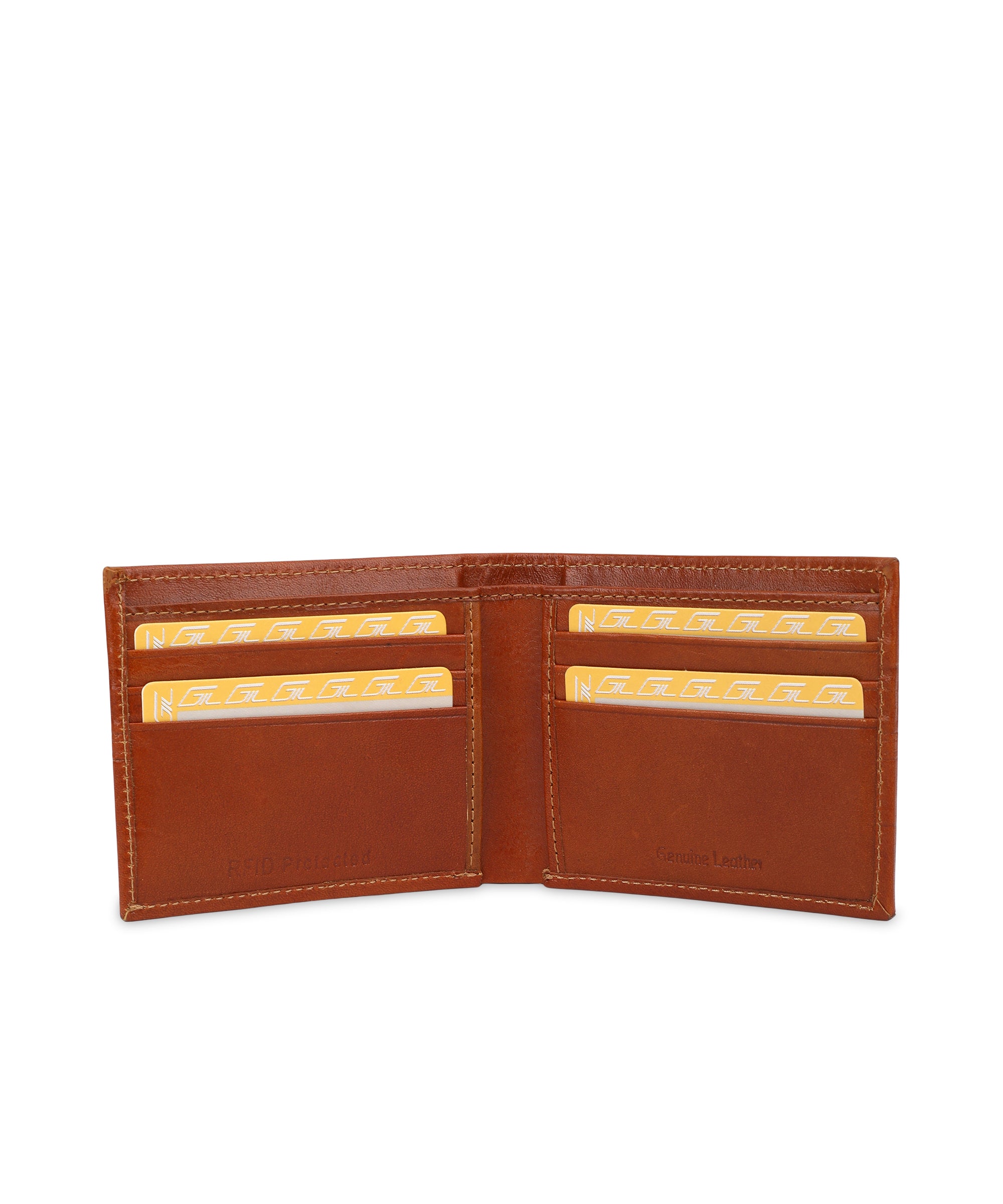 GIL Men's Bifold Leather Wallet with RFID | Embossed Full-Grain Leather