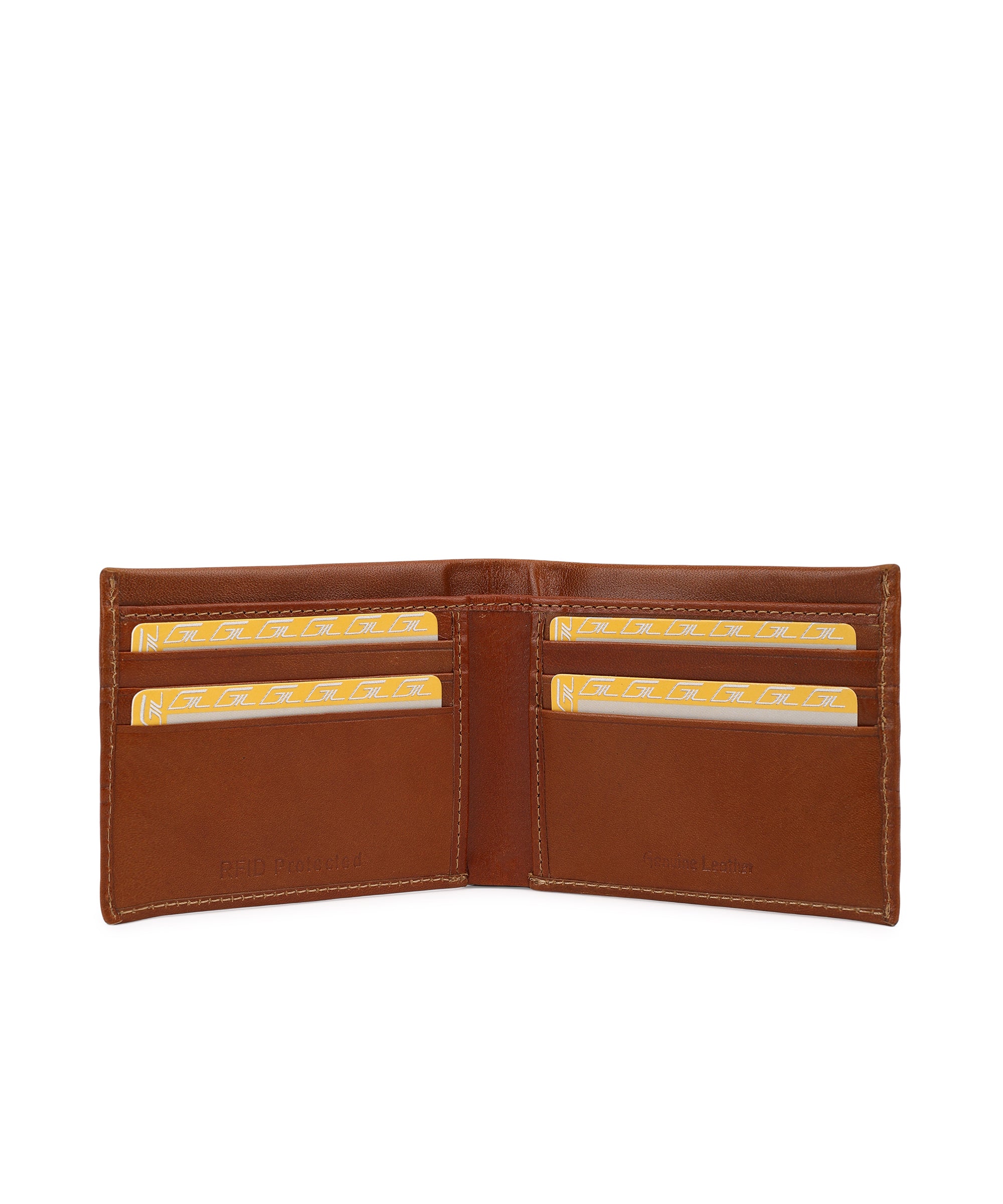 GIL Men's Bifold Leather Wallet with RFID | Embossed Full-Grain Leather