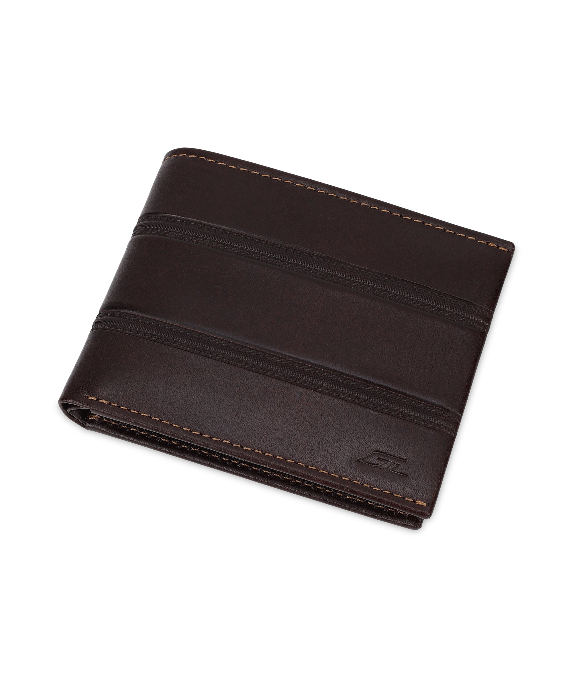 GIL Men's Bifold Leather Wallet with RFID | Embossed Full-Grain Leather