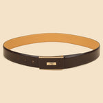 Signature Brown Leather Belt, Wallet & Keychain Combo