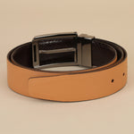 Tan Leather Belt, Wallet & Keychain Combo