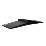 GIL Men's Bifold Leather Wallet with RFID | Black Full-Grain Leather | Red Stitching