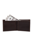 GIL Men's Bifold Leather Wallet with RFID | Embossed Full-Grain Leather