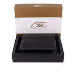GIL Men's Bifold Leather Wallet with RFID | Embossed Full-Grain Leather