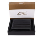 GIL Men's Bifold Leather Wallet with RFID | Embossed Full-Grain Leather