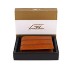GIL Men's Bifold Leather Wallet with RFID | Embossed Full-Grain Leather