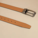 Tan Leather Belt, Wallet & Keychain Combo
