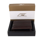 GIL Men's Bifold Leather Wallet with RFID | Embossed Full-Grain Leather