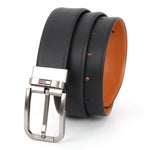 GIL Men's Reversible Wrinkle-free Leather Belt | Black & Tan