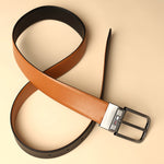 GIL Men's Reversible Wrinkle-free Leather Belt | Black & Tan