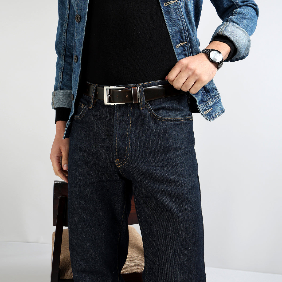 Profile Pull-SM Men's Leather Belt | Pull-Up Effect | Wrinkle-free