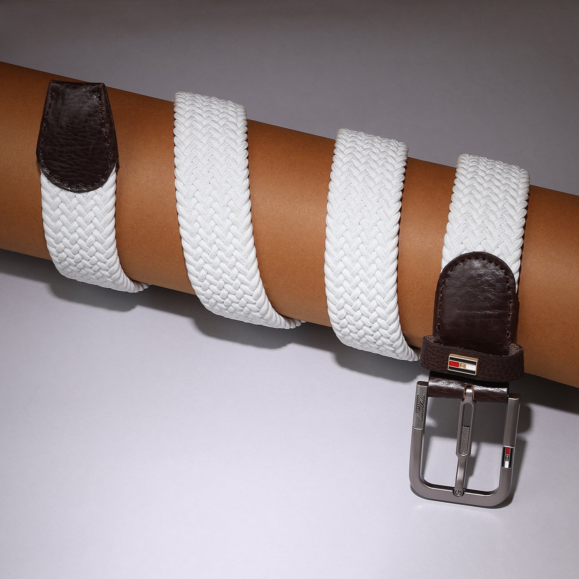 GIL Luxury Woven Stretch Men's Belt with Leather Detailing