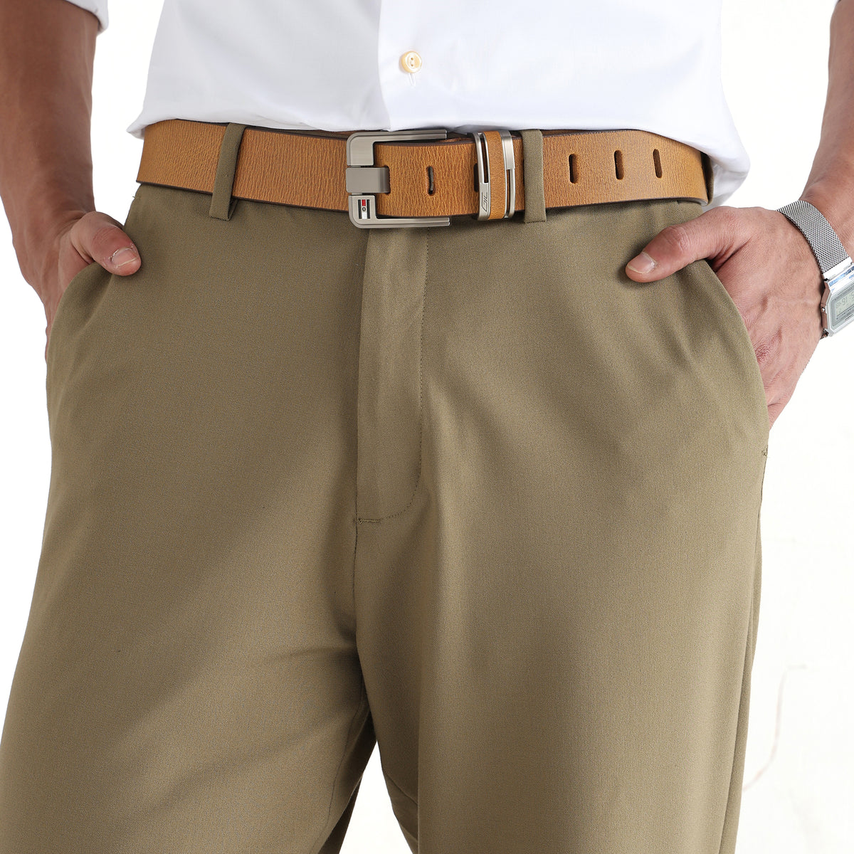 GIL Casual Men's Full-Grain Wrinkle-Free Leather Belt | Alaska