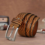 GIL Casual Men's Leather Belt | Top-Grain | 3-D Embossed | G-1271