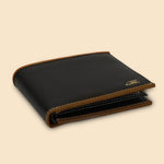 GIL Men's Black Leather Wallet | Photo-id & Over flap | FVOF-03