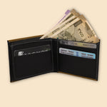 GIL Men's Black Leather Wallet | Photo-id & Over flap | FVOF-03