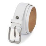 White Leather Belt by GIL