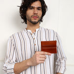 GIL Men's Bifold Leather Wallet with RFID | Embossed Full-Grain Leather