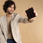 GIL Men's Bifold Leather Wallet with RFID | Embossed Full-Grain Leather